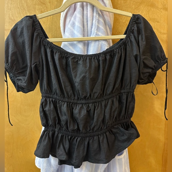 Majorelle Ruffle Black Top - Picture 6 of 7